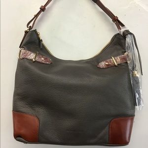 Isaac Mizrahi Taupe Leather Shoulder Bag-New